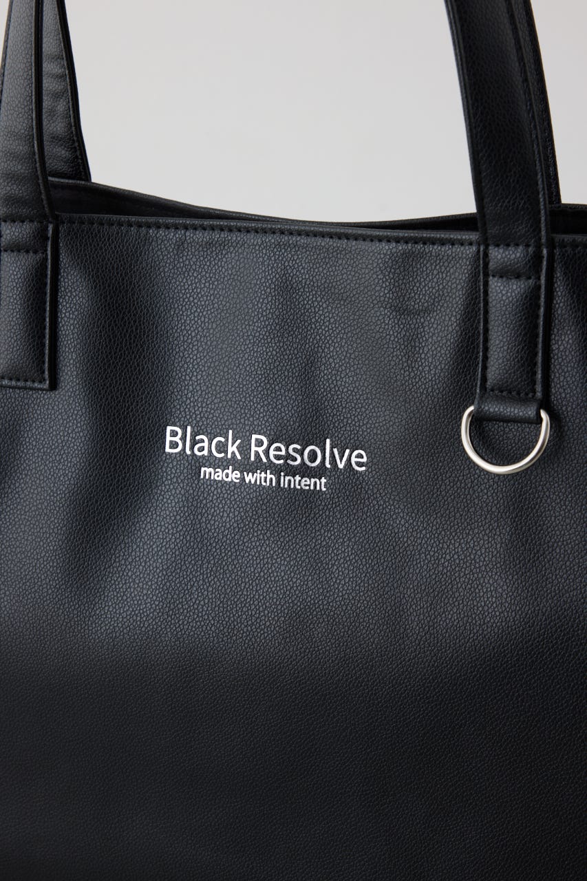 合皮ビッグトートバッグ BLK FREE