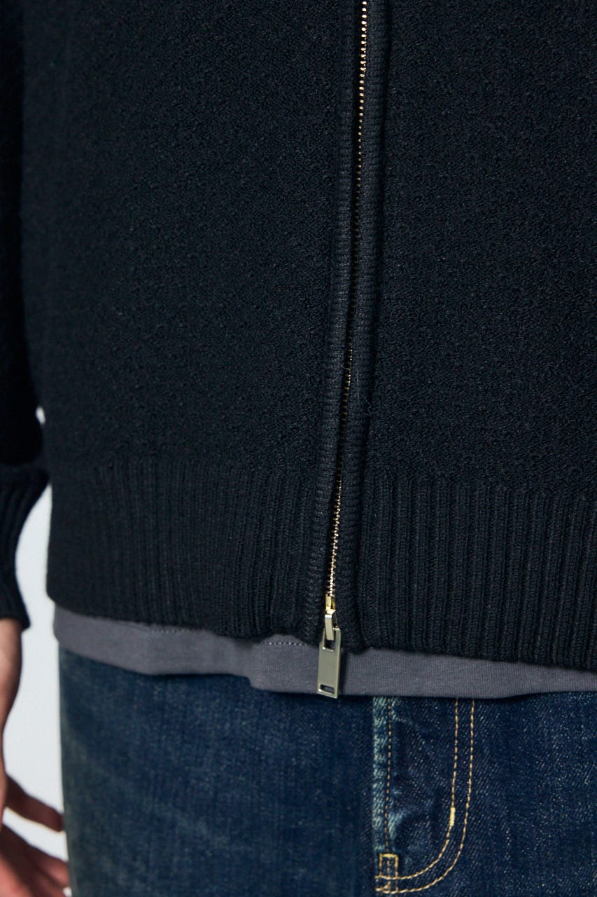 【AW先行アイテム】テクスチャーニットシップブルゾン BLK M