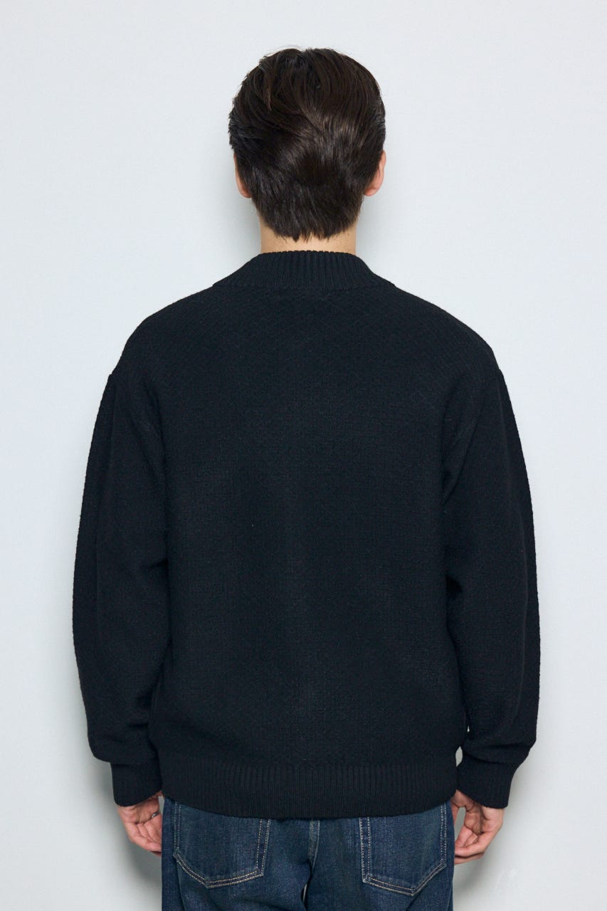【AW先行アイテム】テクスチャーニットシップブルゾン BLK M