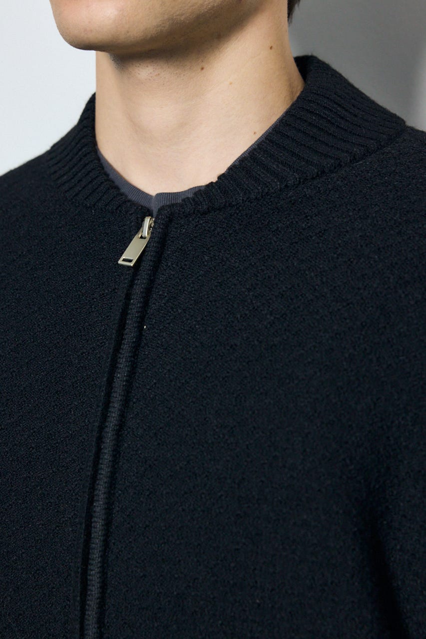 【AW先行アイテム】テクスチャーニットシップブルゾン BLK M