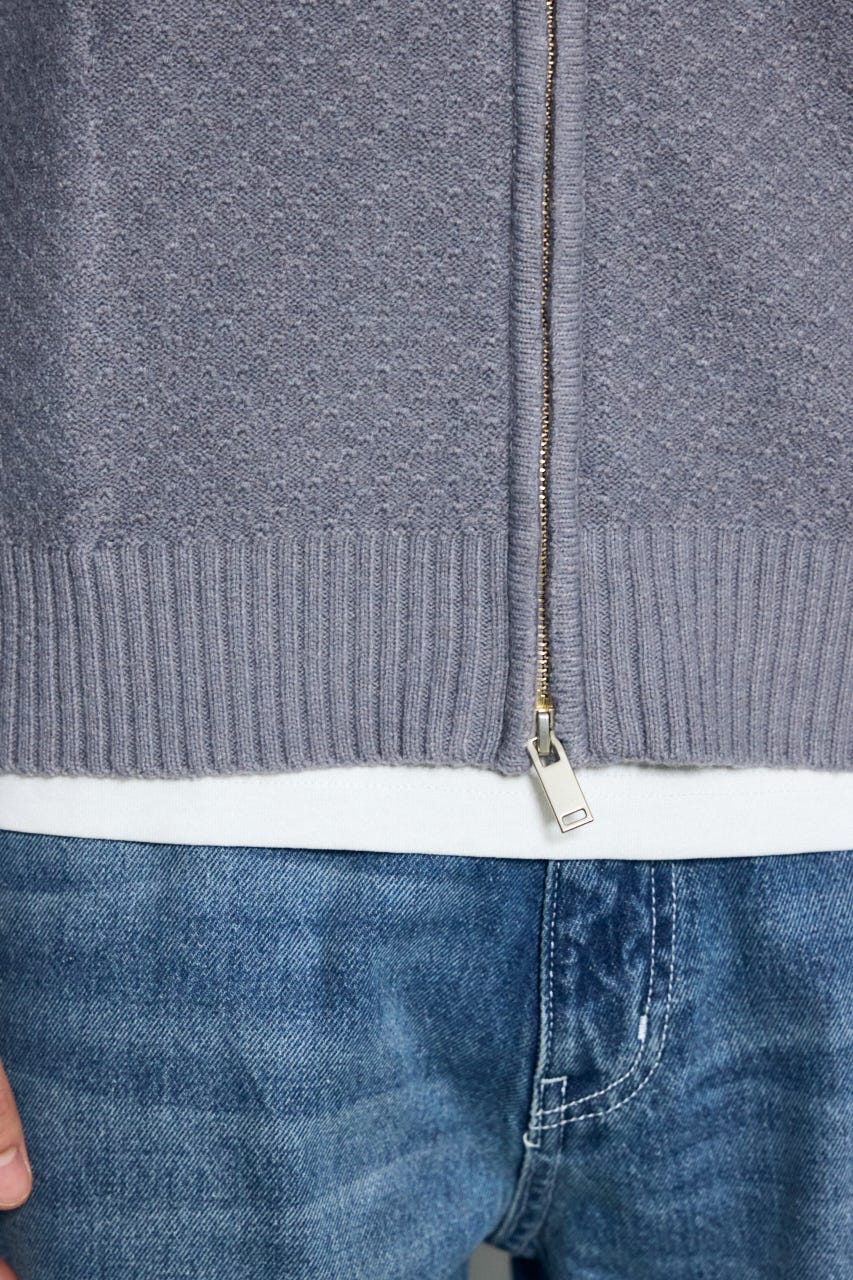 【AW先行アイテム】テクスチャーニットシップブルゾン L/GRY M