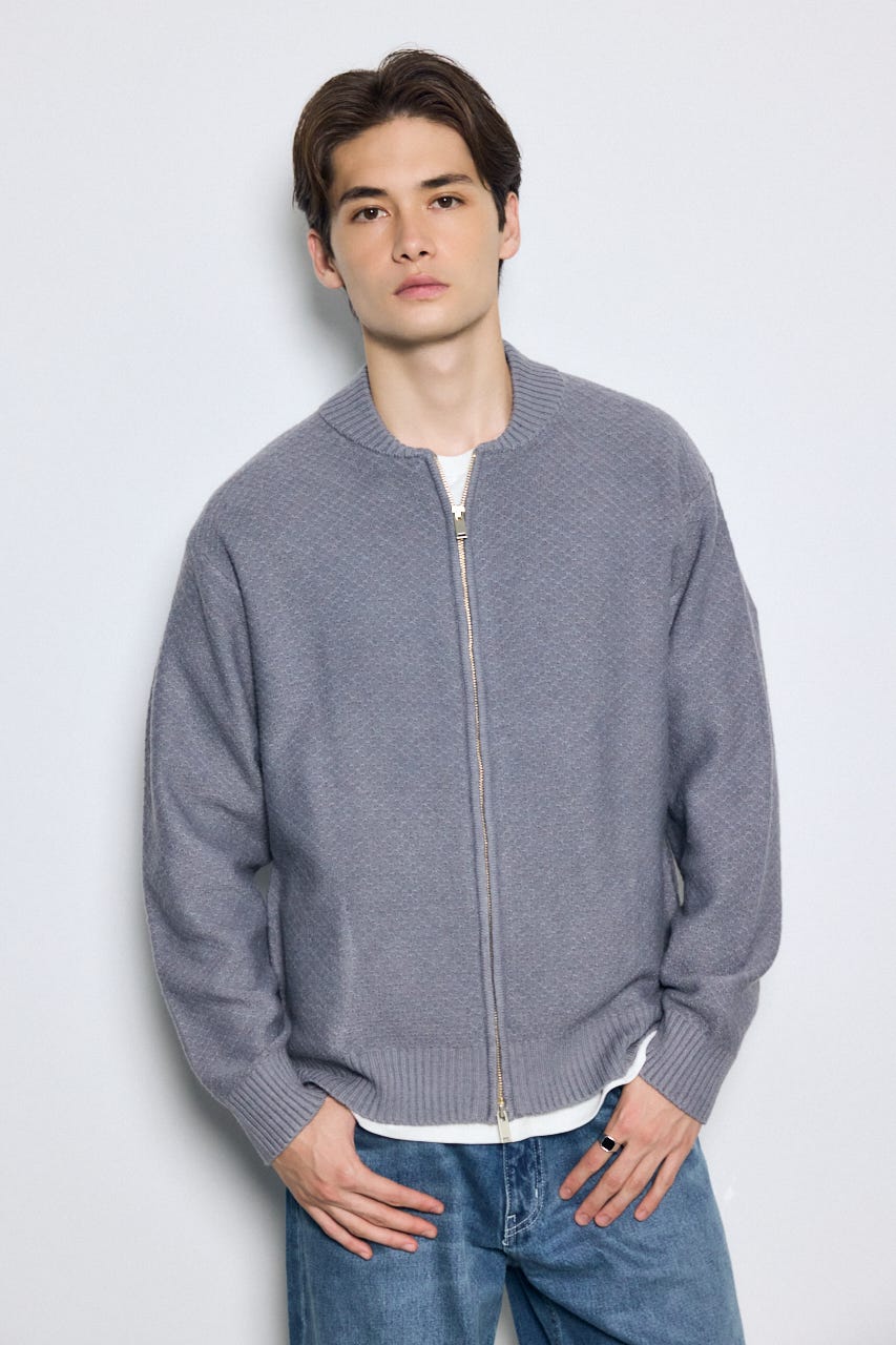 【AW先行アイテム】テクスチャーニットシップブルゾン L/GRY M