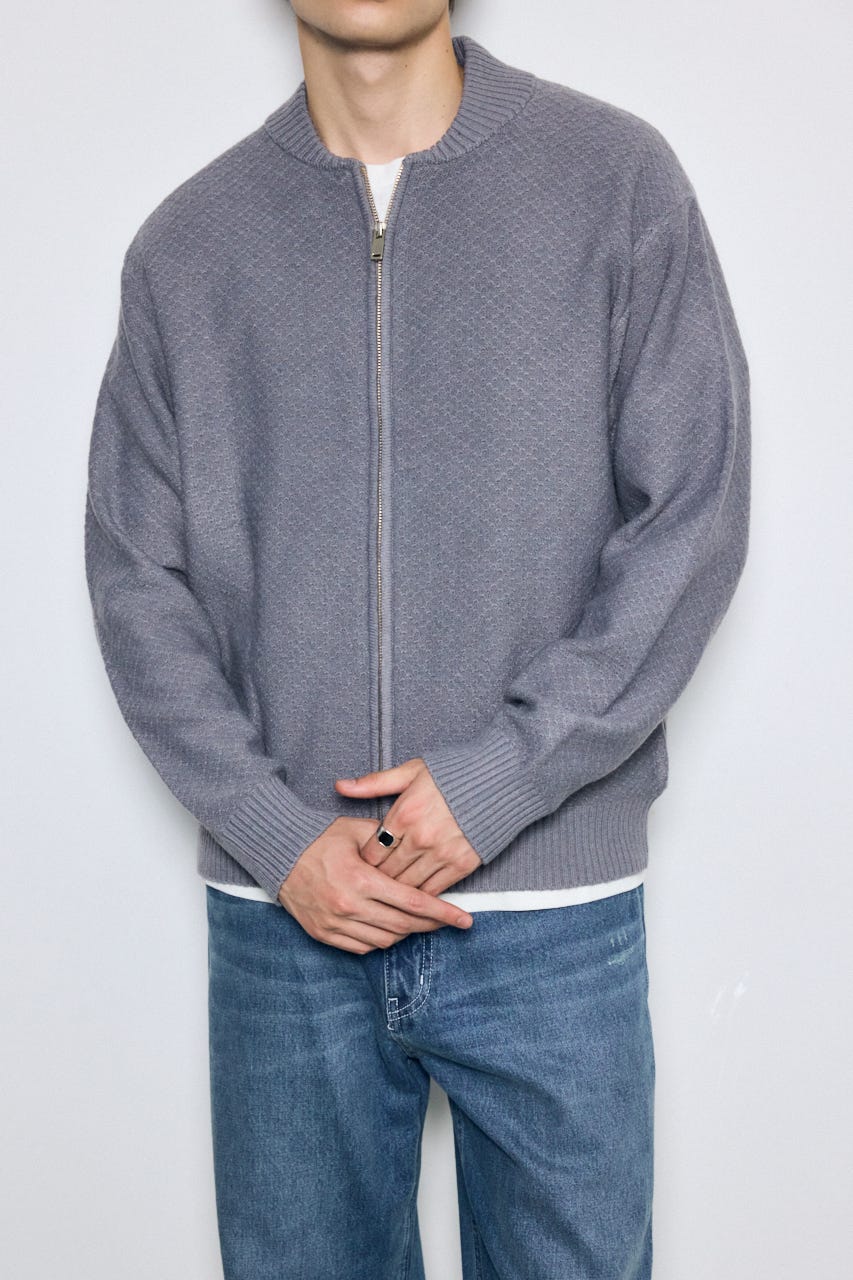 【AW先行アイテム】テクスチャーニットシップブルゾン L/GRY M