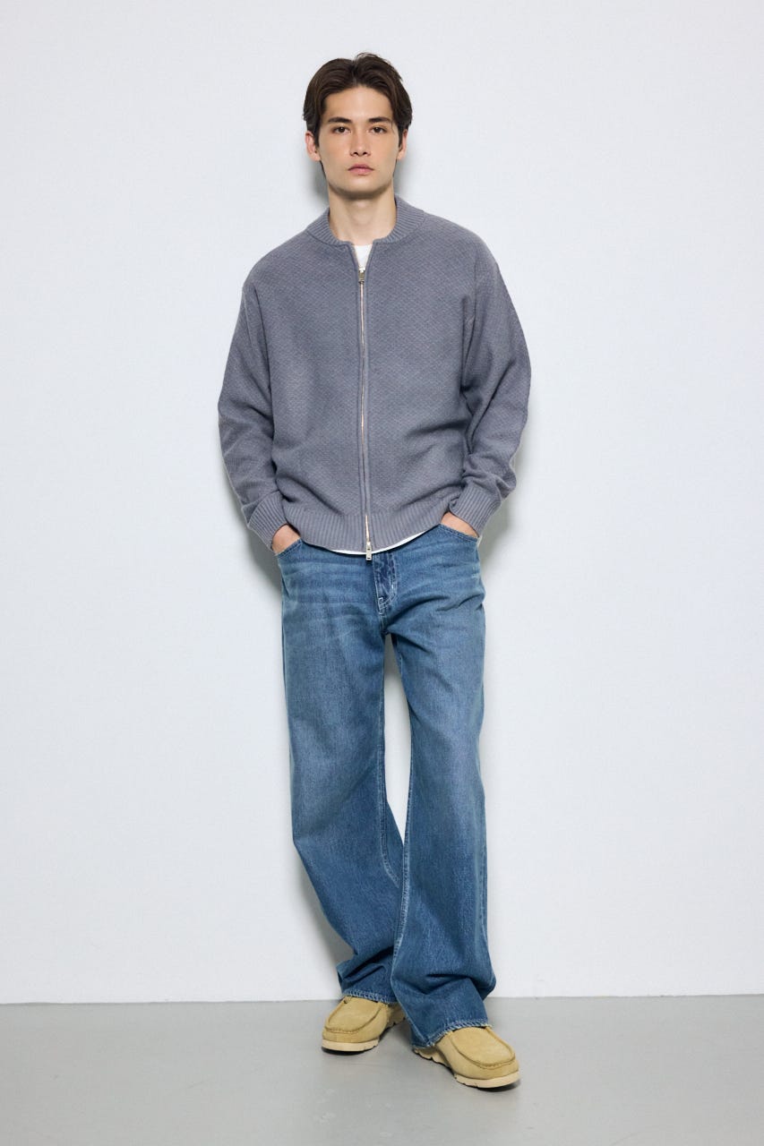 【AW先行アイテム】テクスチャーニットシップブルゾン L/GRY M