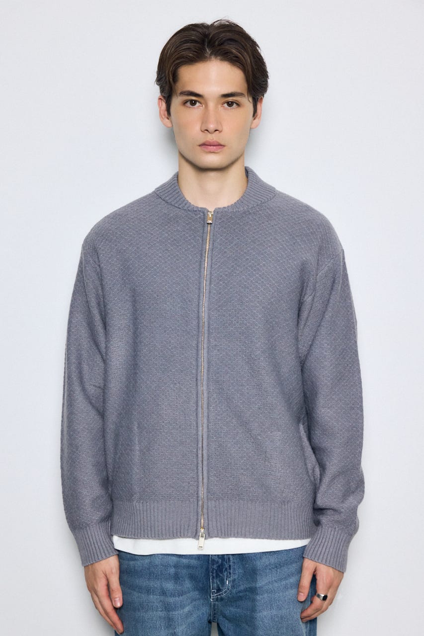 【AW先行アイテム】テクスチャーニットシップブルゾン L/GRY M