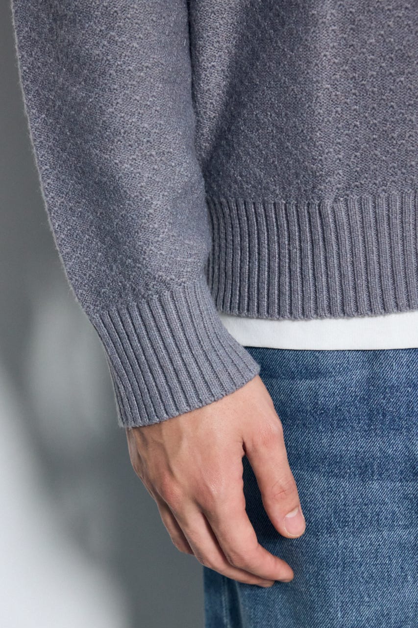 【AW先行アイテム】テクスチャーニットシップブルゾン L/GRY M