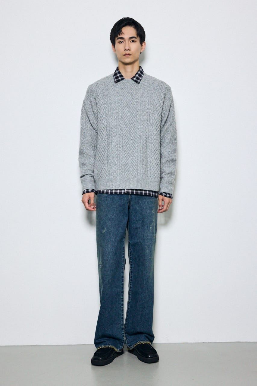 ハンドメイド　ニット　トップス( )✩‧₊ AZUL BY MOUSSY | ケーブル編みニットトップス (ニット ) |SHEL'TTER