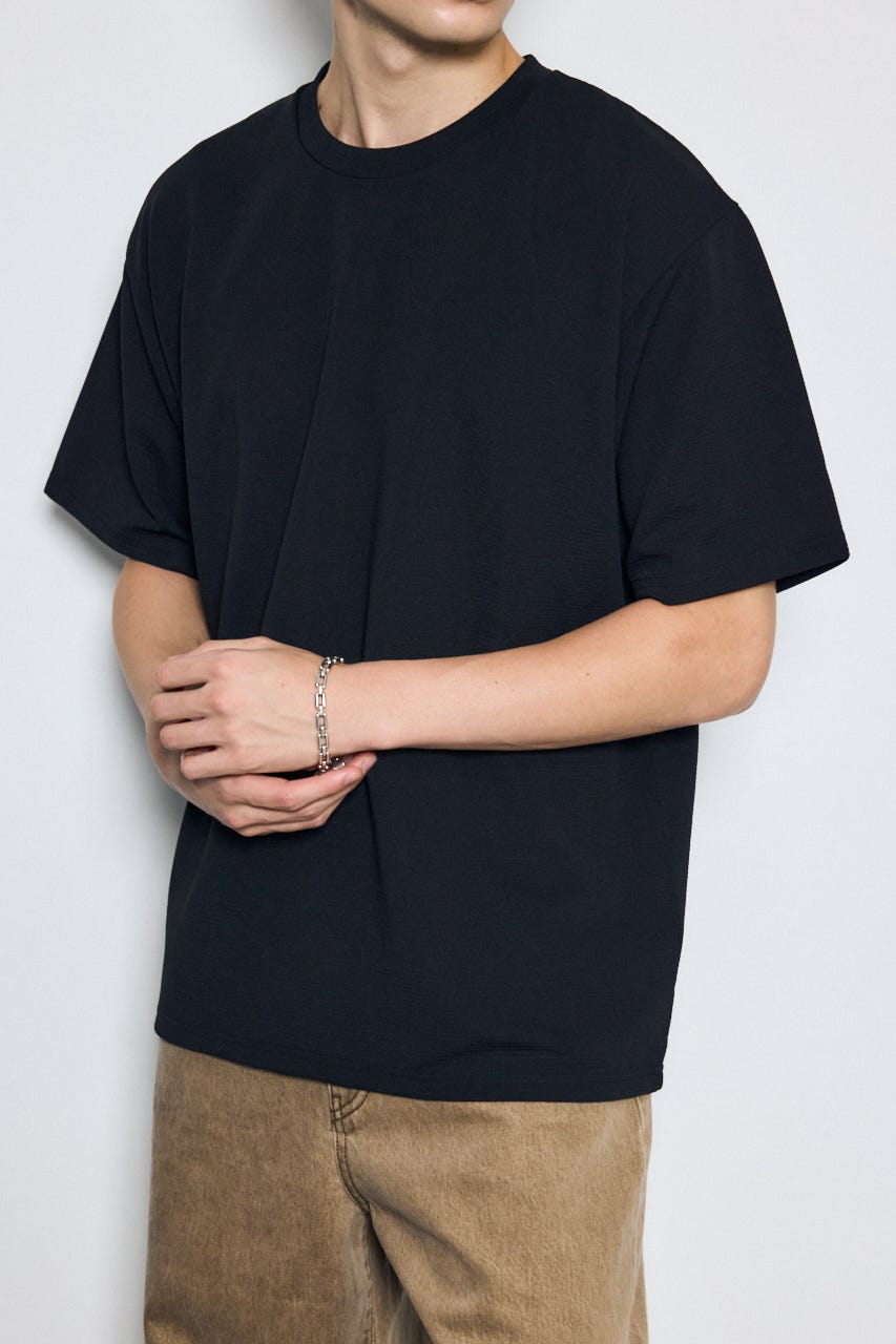 リップル半袖トップス BLK M