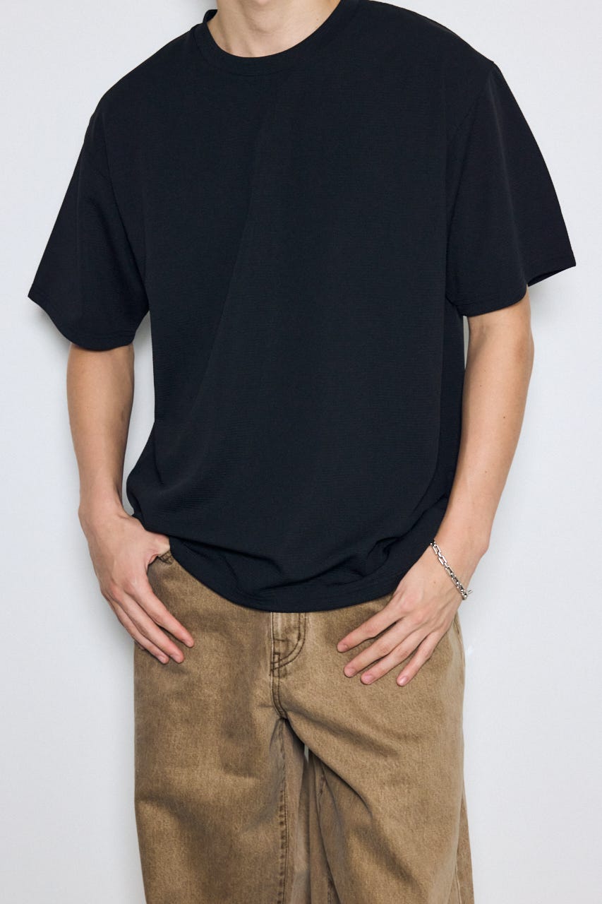 リップル半袖トップス BLK M
