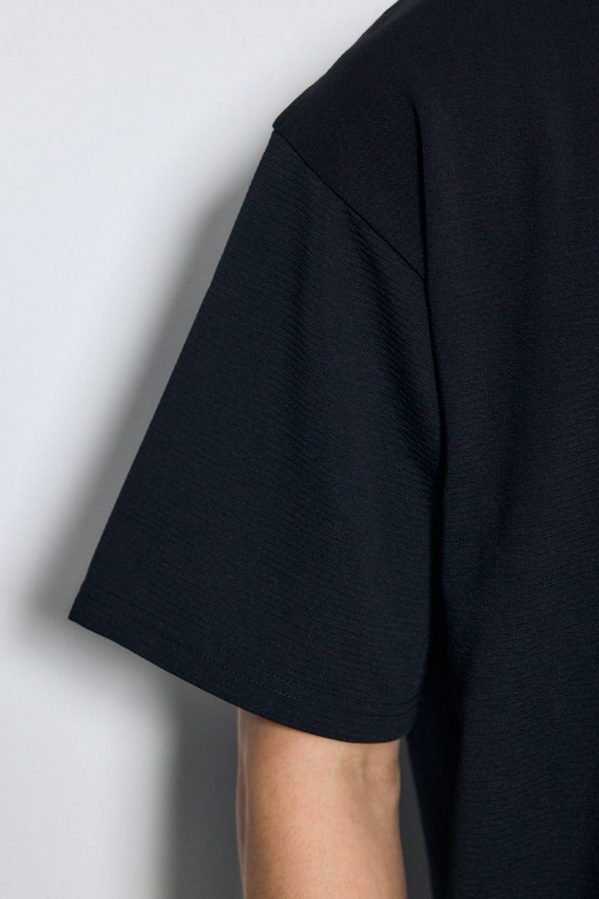 リップル半袖トップス BLK M
