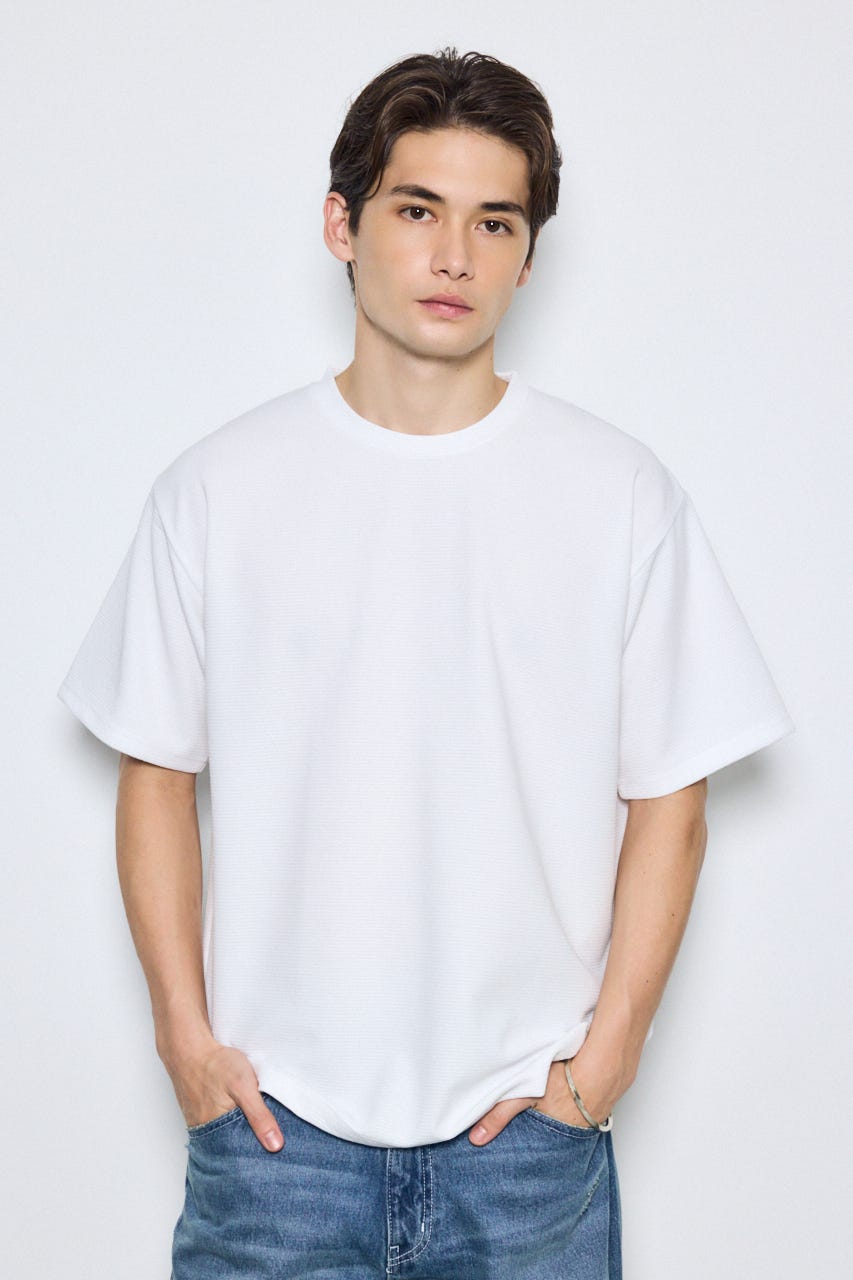 リップル半袖トップス WHT M