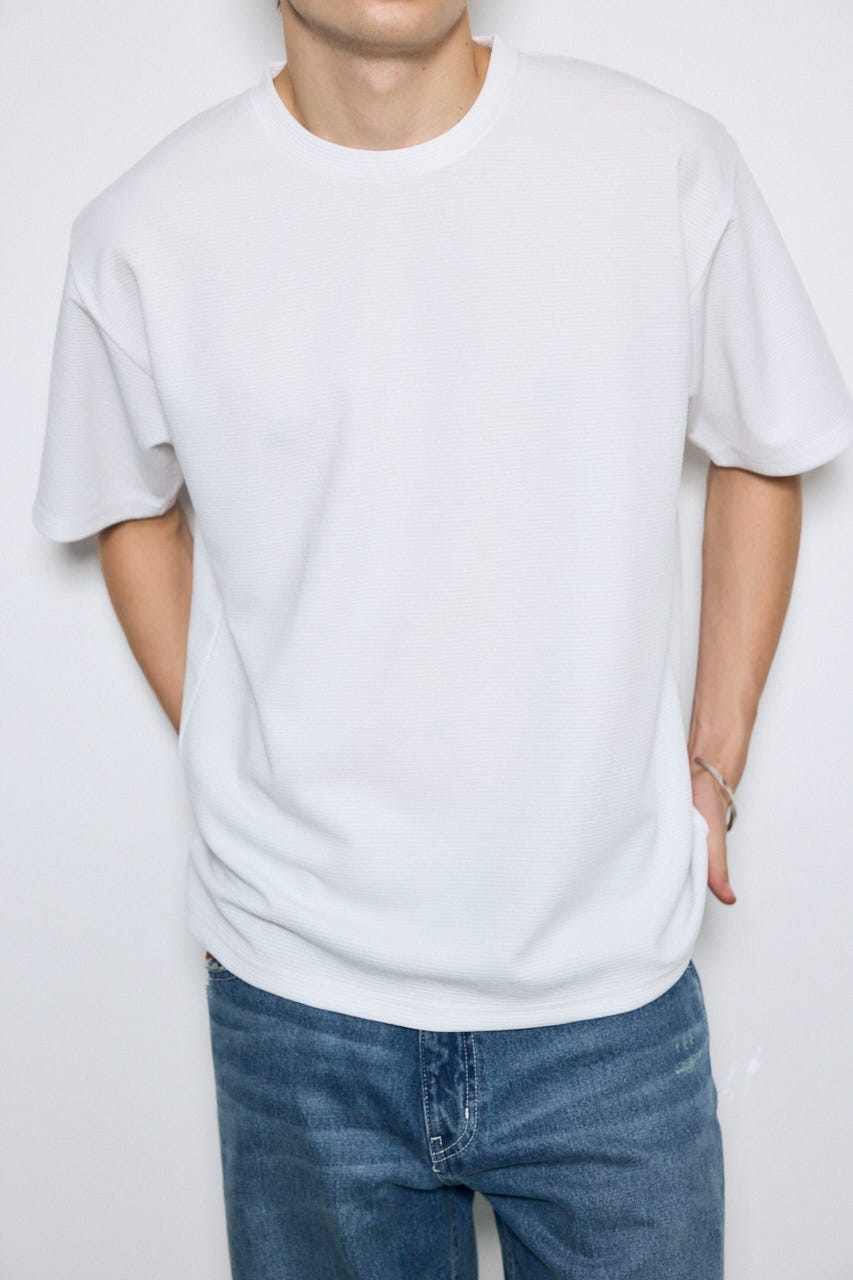 リップル半袖トップス WHT M