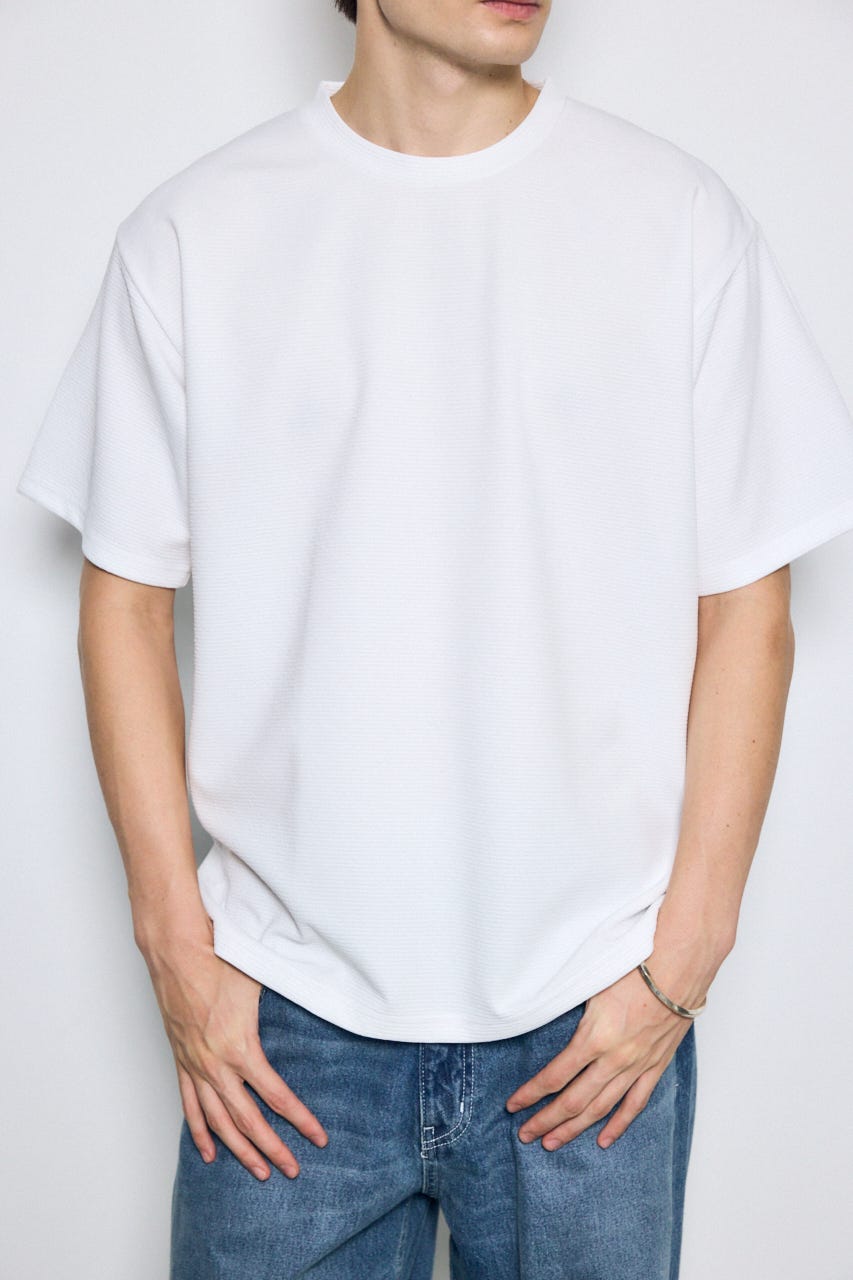 リップル半袖トップス WHT M