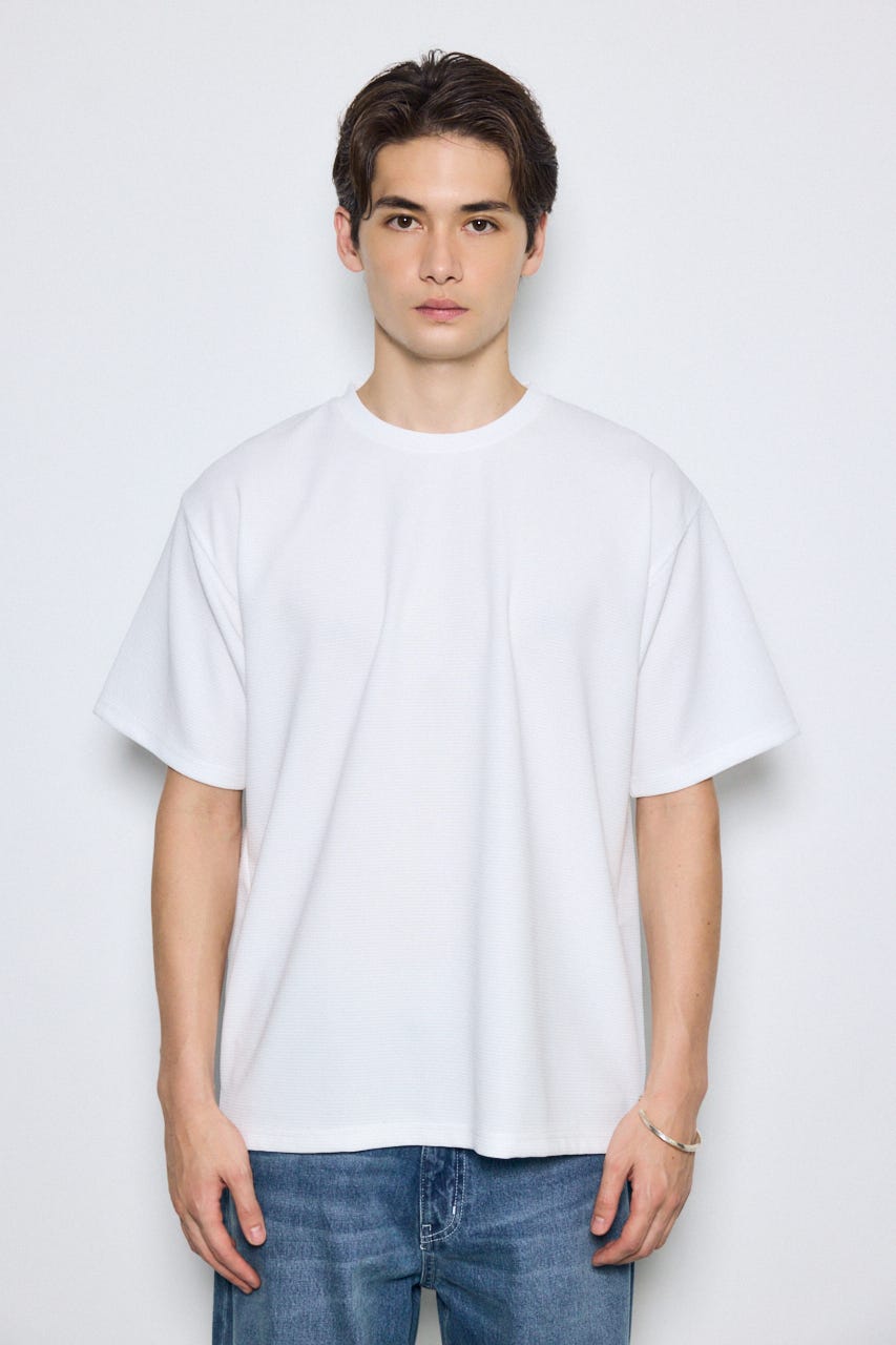 リップル半袖トップス WHT M