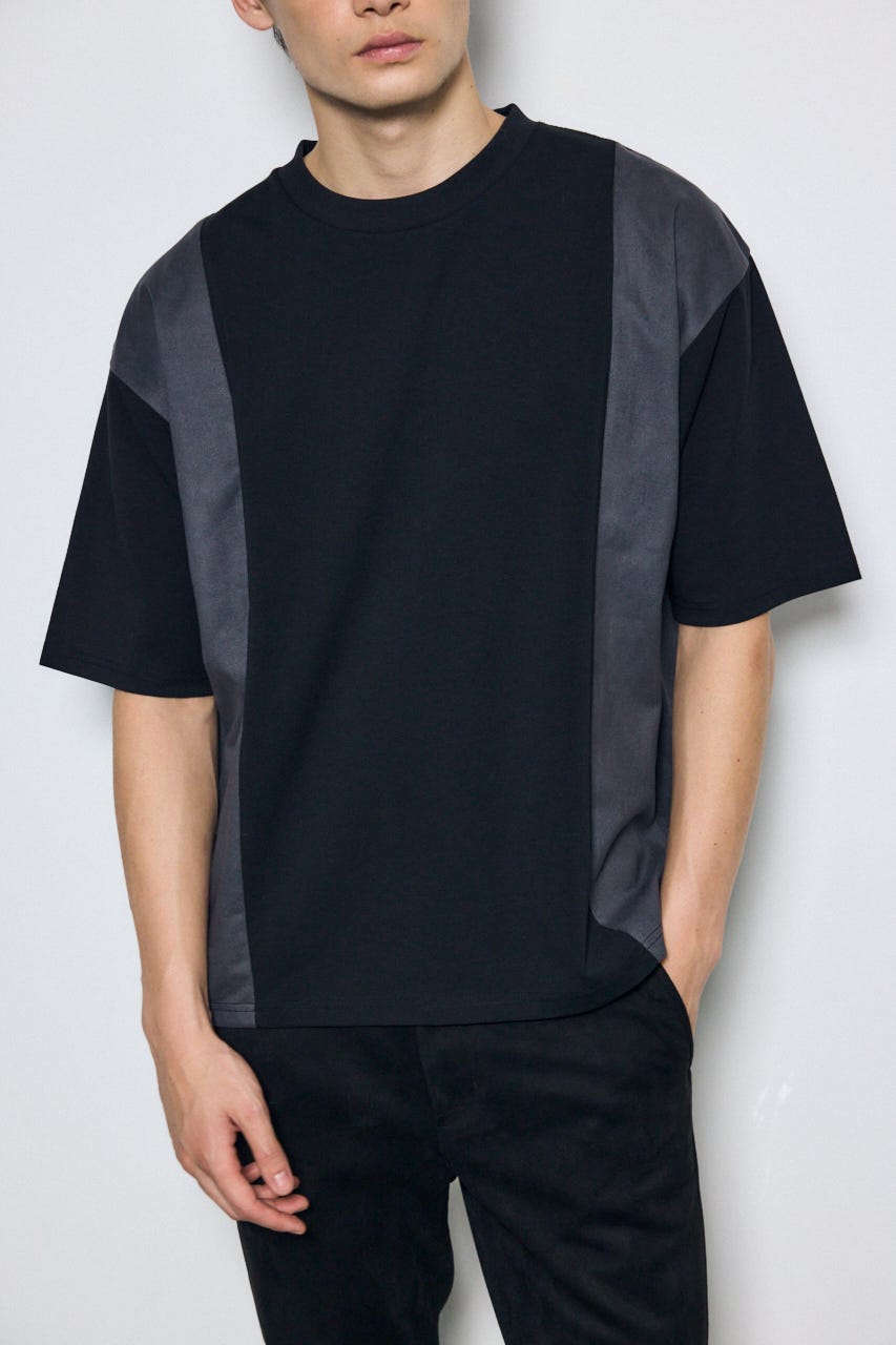 異素材フェイクスエードトップス BLK L