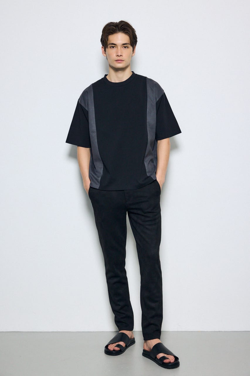 異素材フェイクスエードトップス BLK L