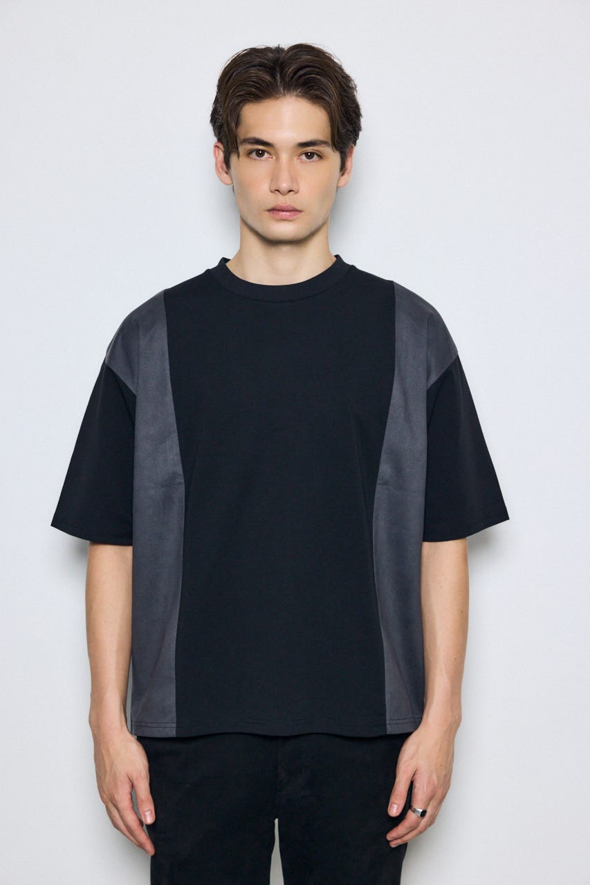 異素材フェイクスエードトップス BLK L