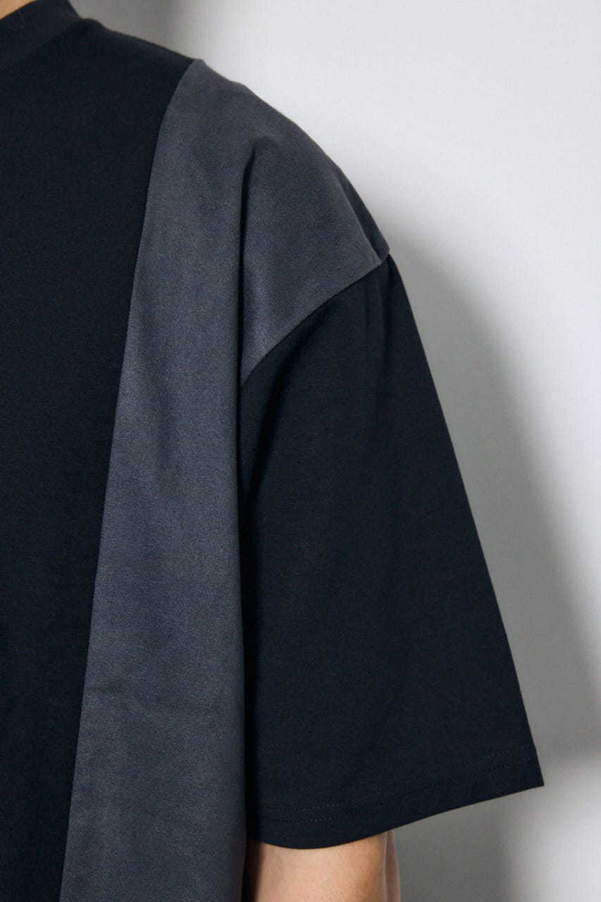 異素材フェイクスエードトップス BLK L