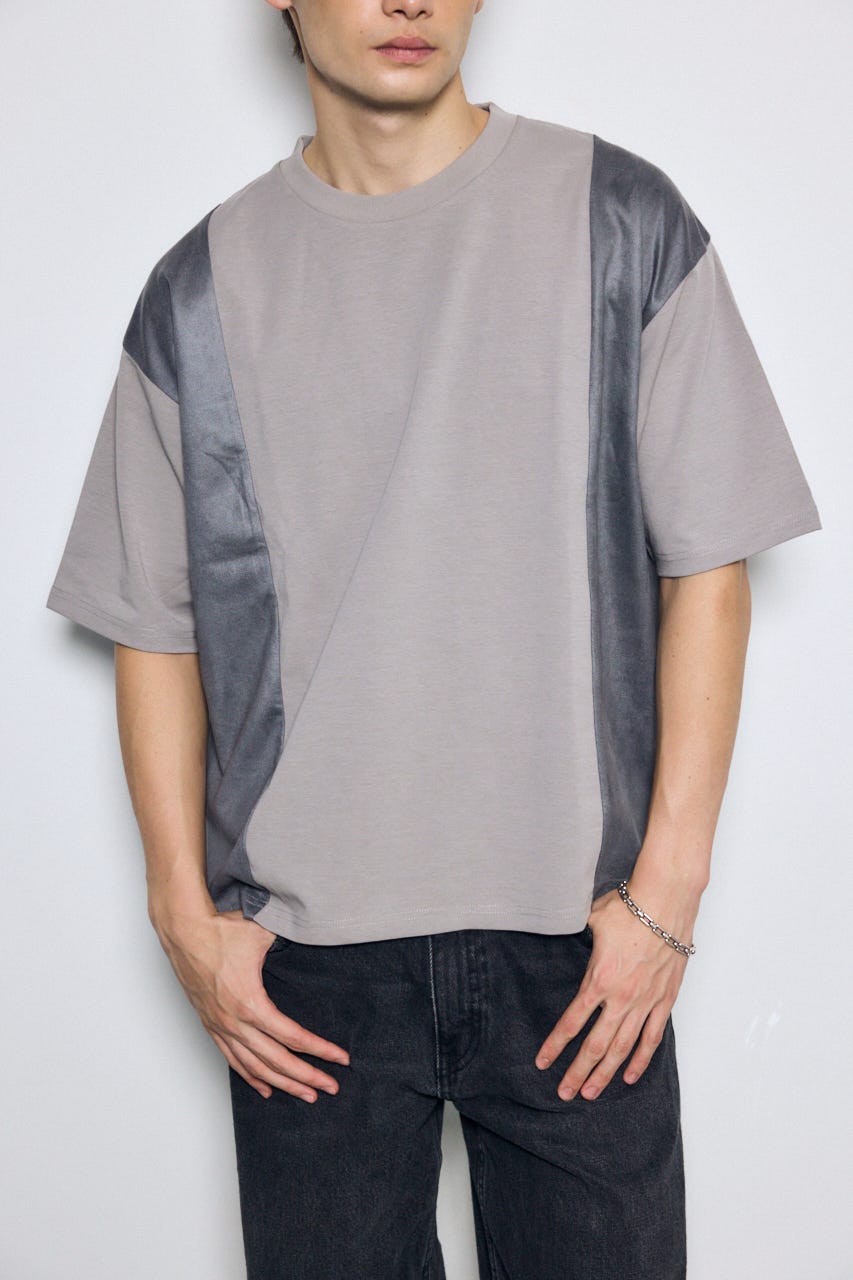 異素材フェイクスエードトップス L/GRY M