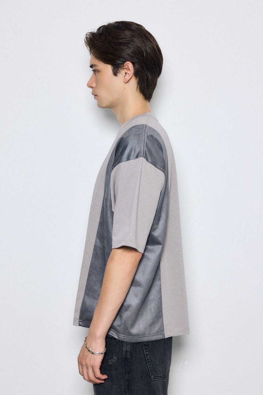 異素材フェイクスエードトップス L/GRY M