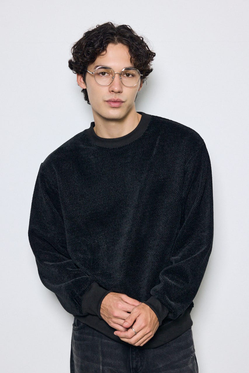 モールカットソー長袖トップス BLK M