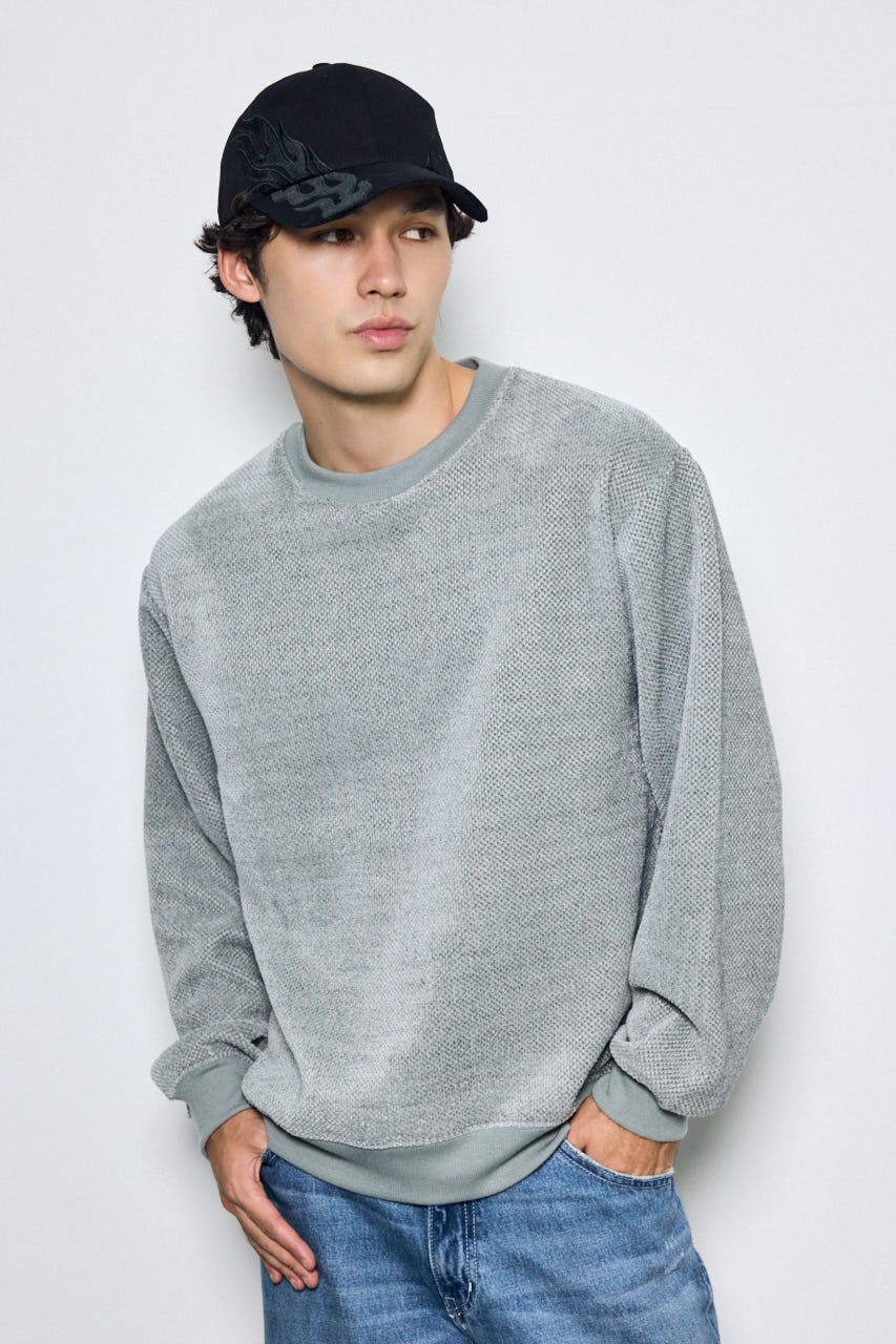 モールカットソー長袖トップス GRY L