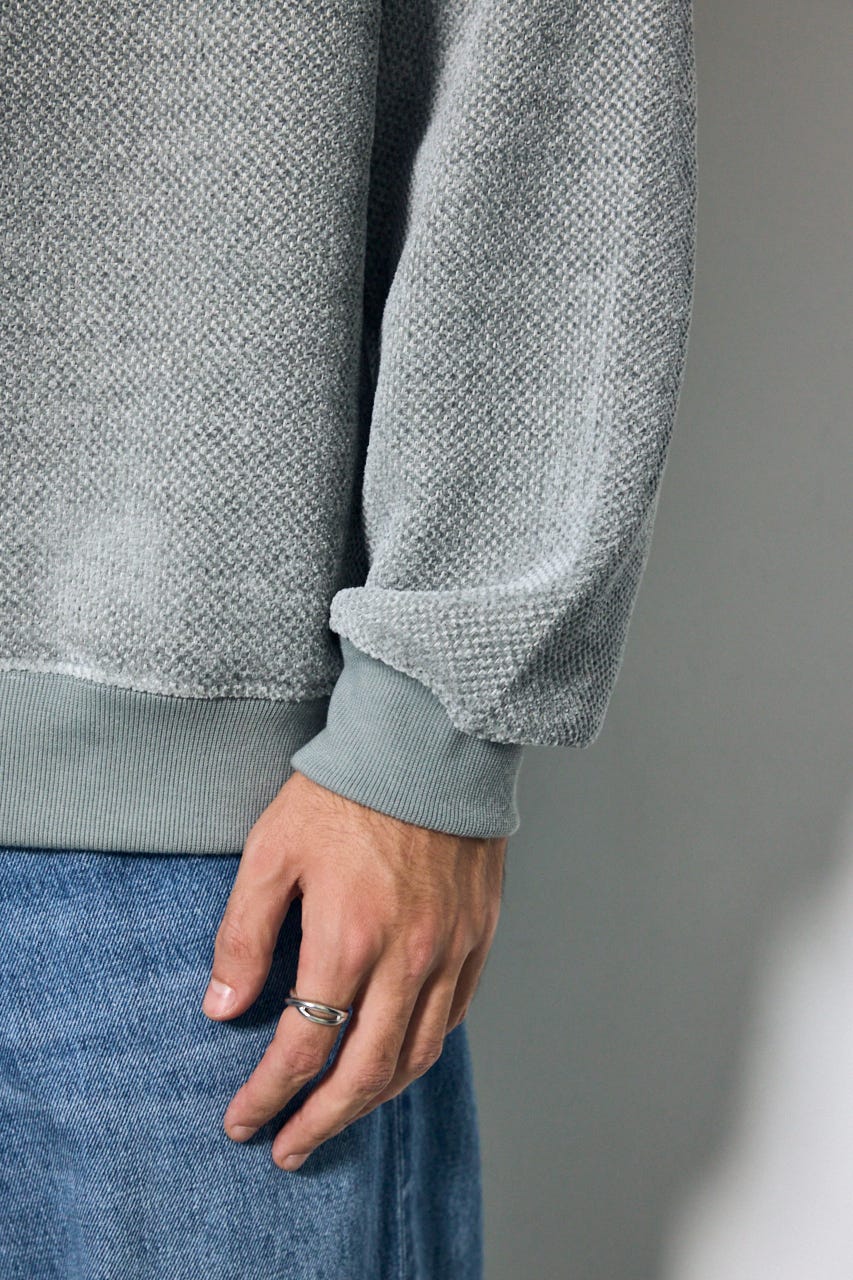 モールカットソー長袖トップス GRY L