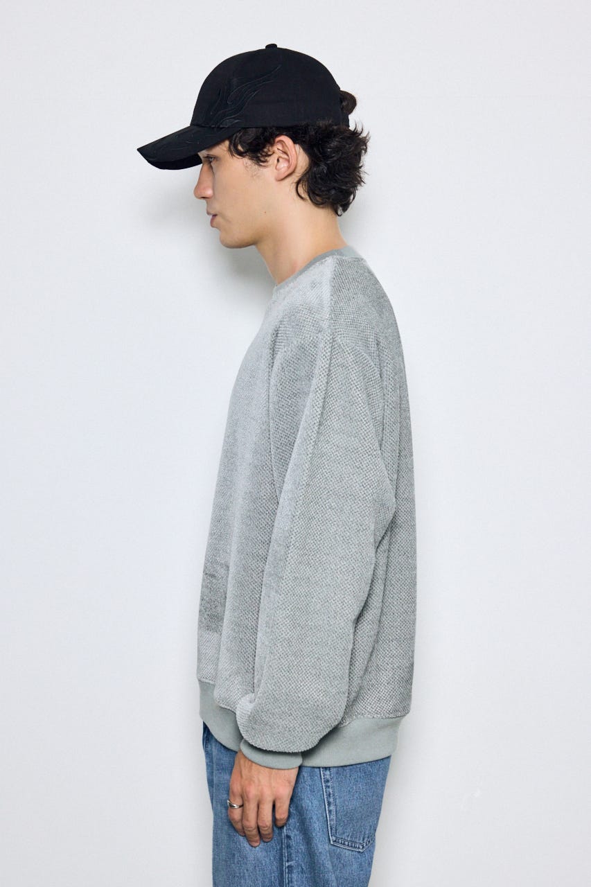 モールカットソー長袖トップス GRY L