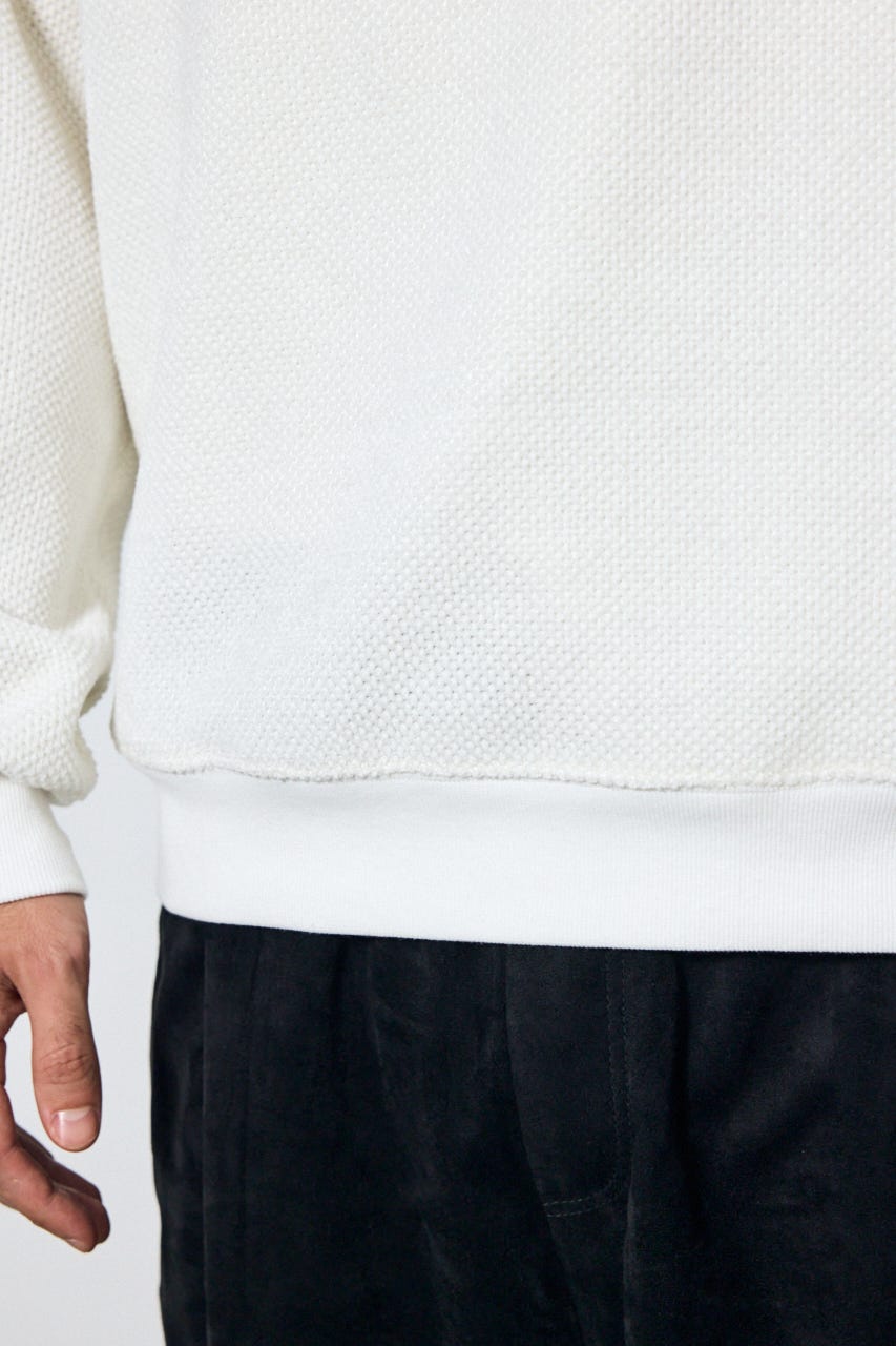 モールカットソー長袖トップス WHT L