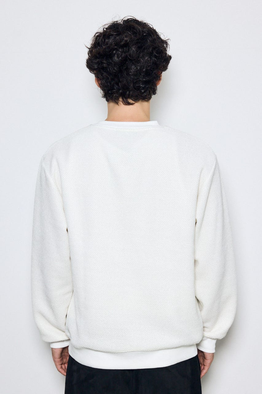 モールカットソー長袖トップス WHT L