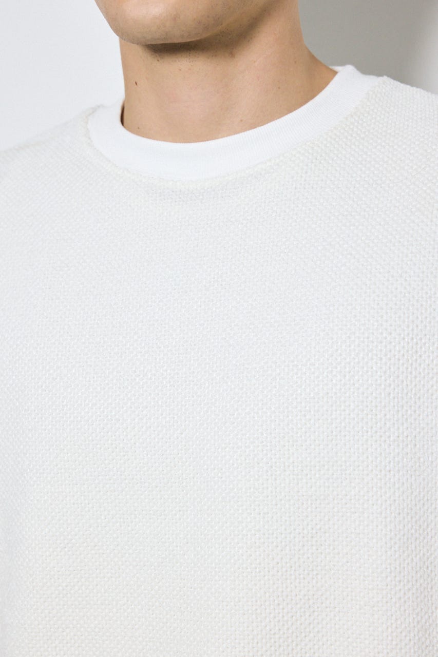 モールカットソー長袖トップス WHT L