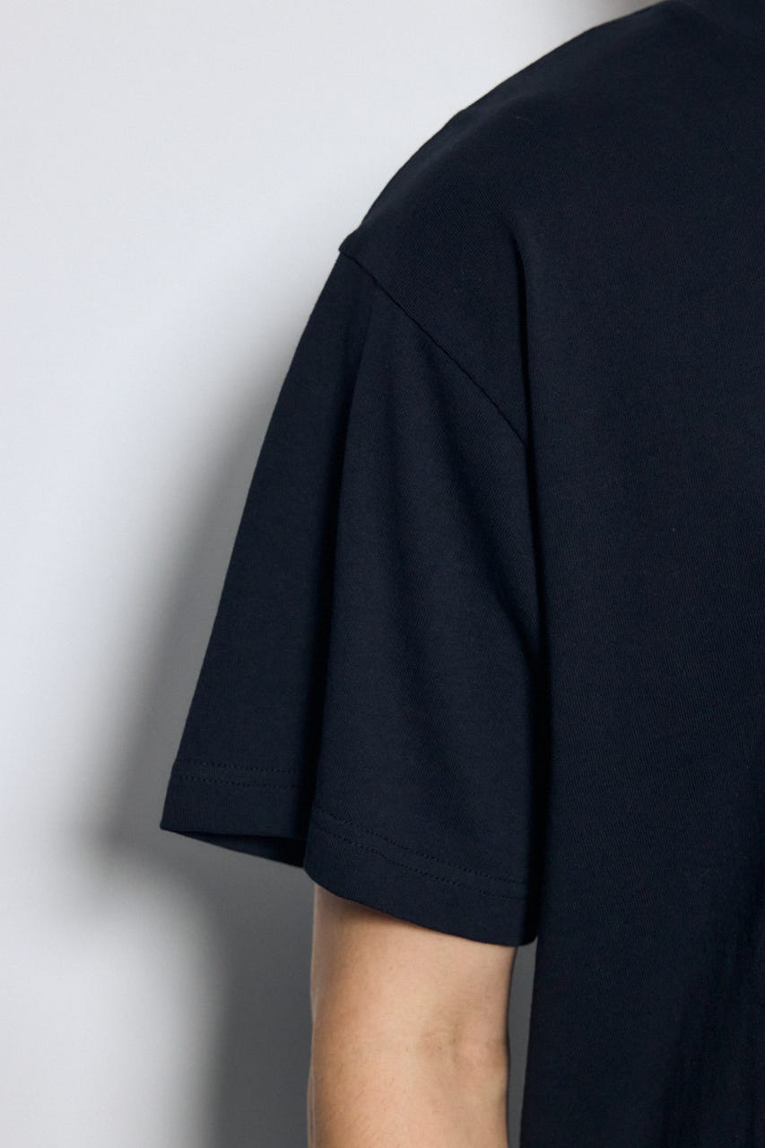 フォトプリント半袖TEE BLK L