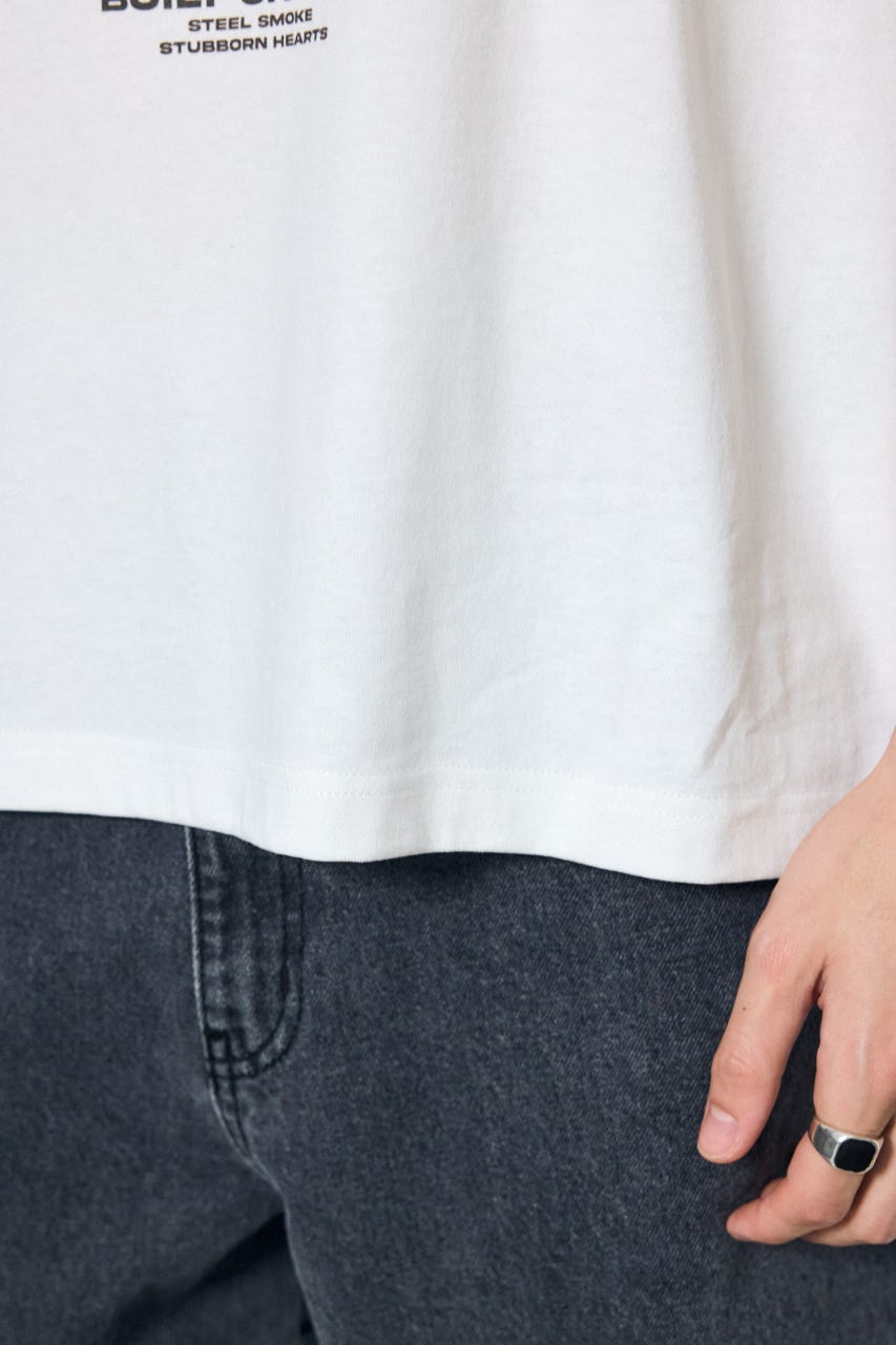 フォトプリント半袖TEE WHT L