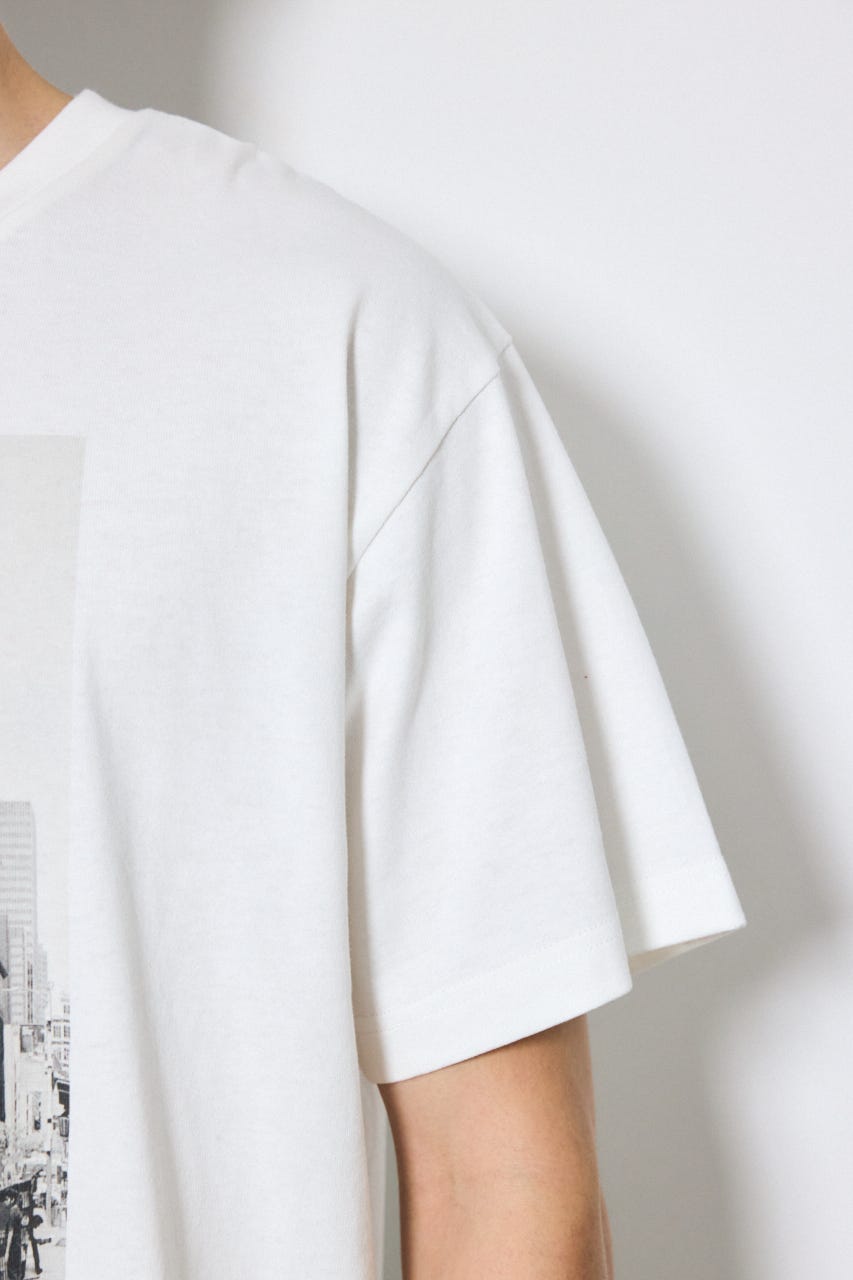 フォトプリント半袖TEE WHT L