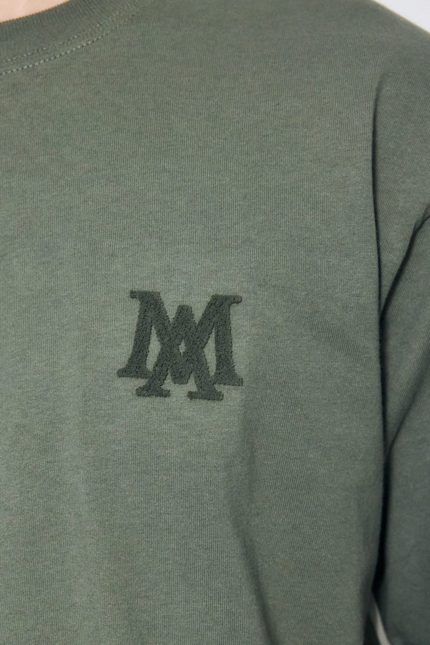 ブラシ刺繍半袖TEE KHA M