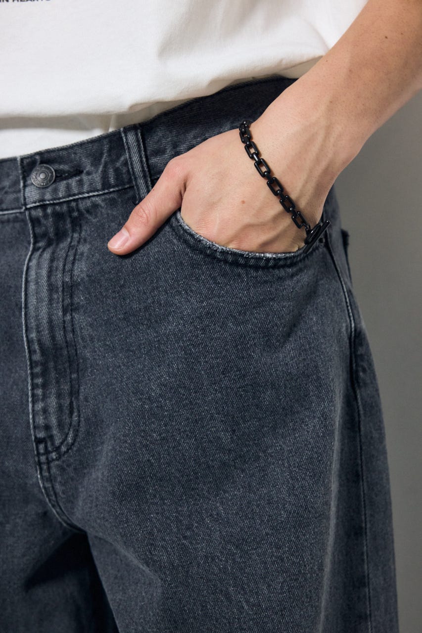 カラーデニムパンツ L/BLK L