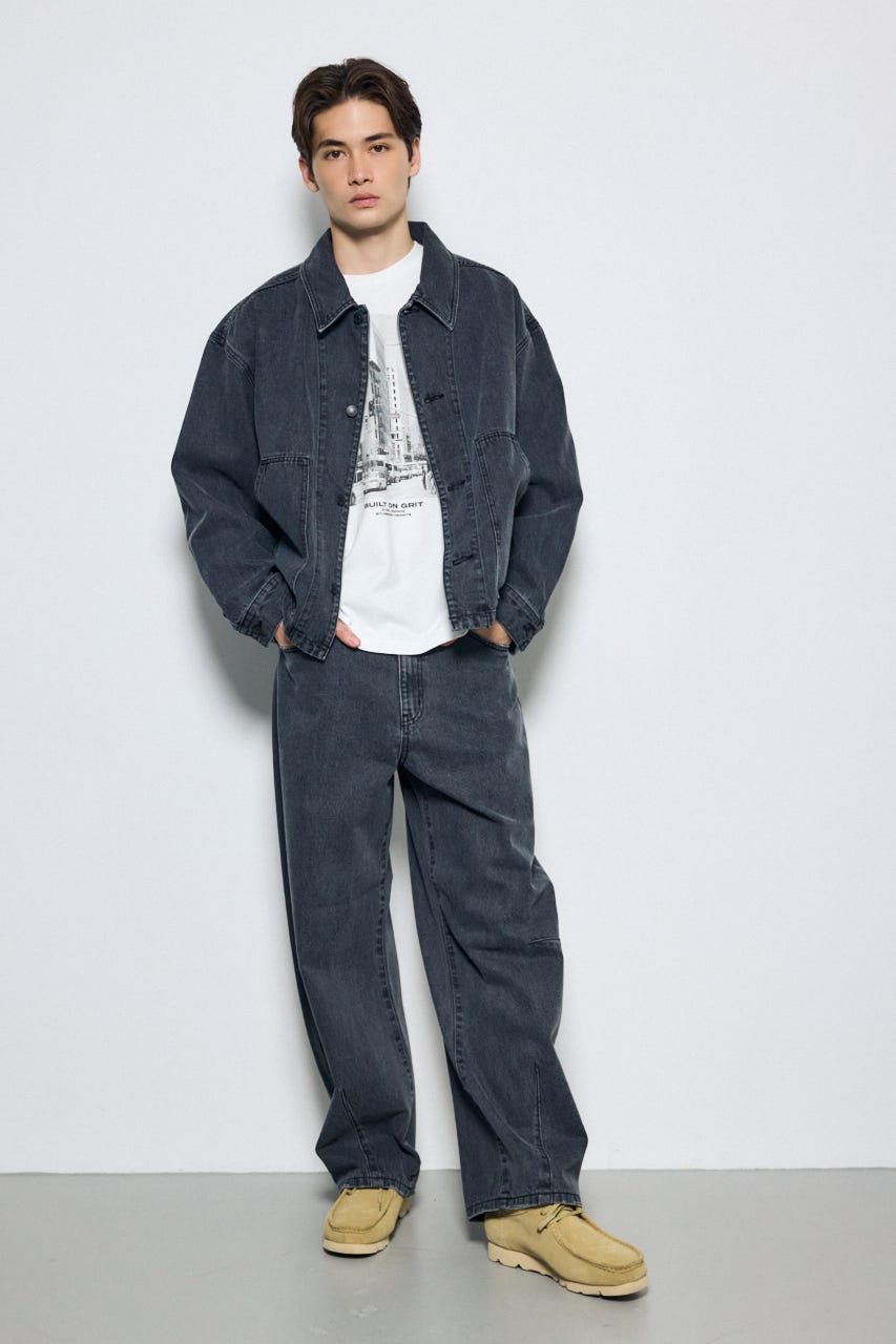 カラーデニムパンツ L/BLK L