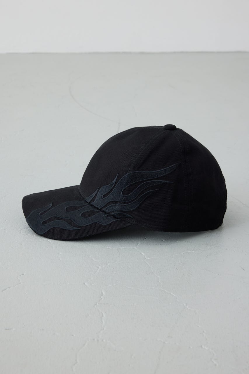 ファイア刺繍キャップ BLK FREE