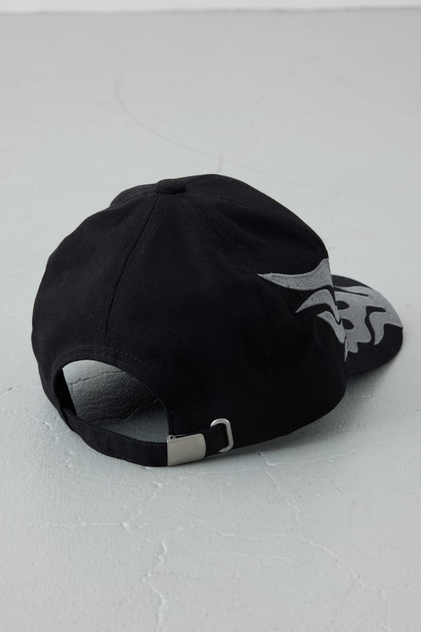 ファイア刺繍キャップ 柄BLK FREE