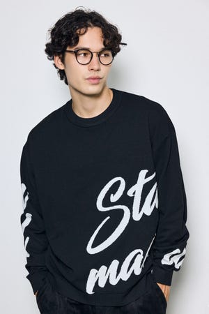 リバーシブル総柄グラフィックニット