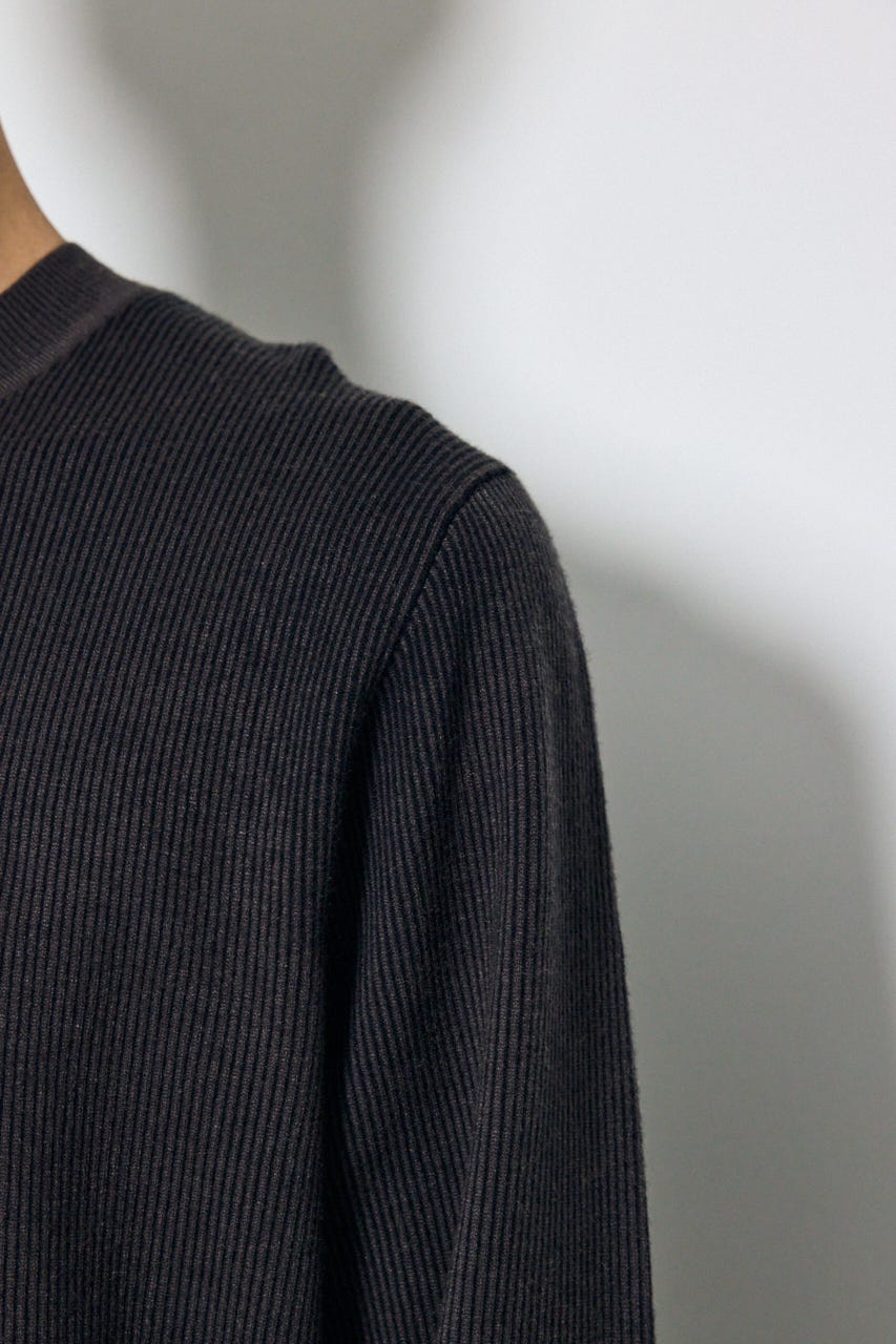 ストライプロゴニットトップス 柄BLK L