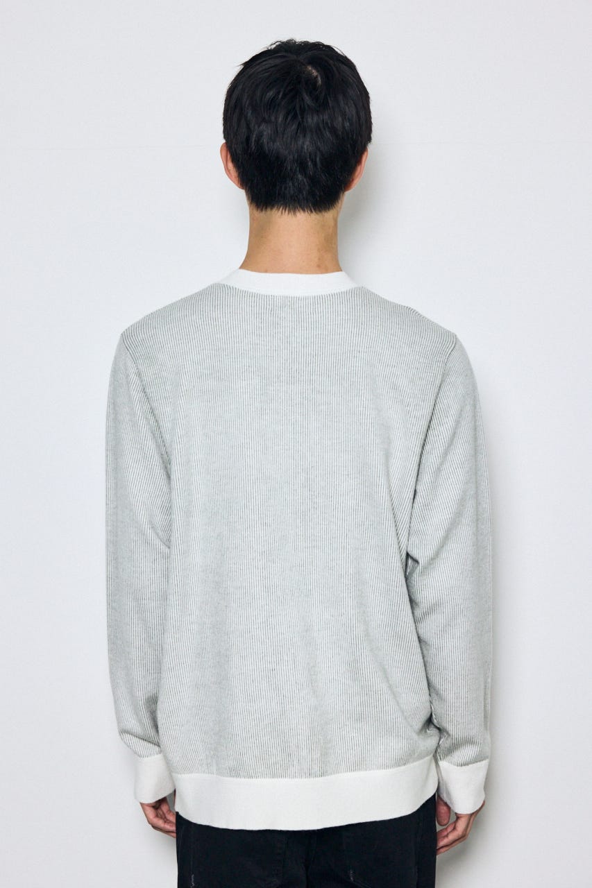 ストライプロゴニットトップス 柄WHT M