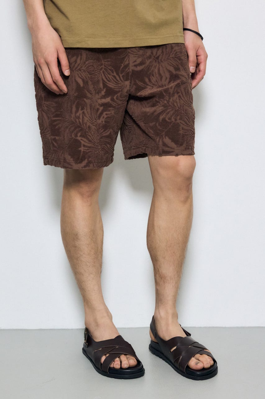 ボタニカルパイルショートパンツ BRN L