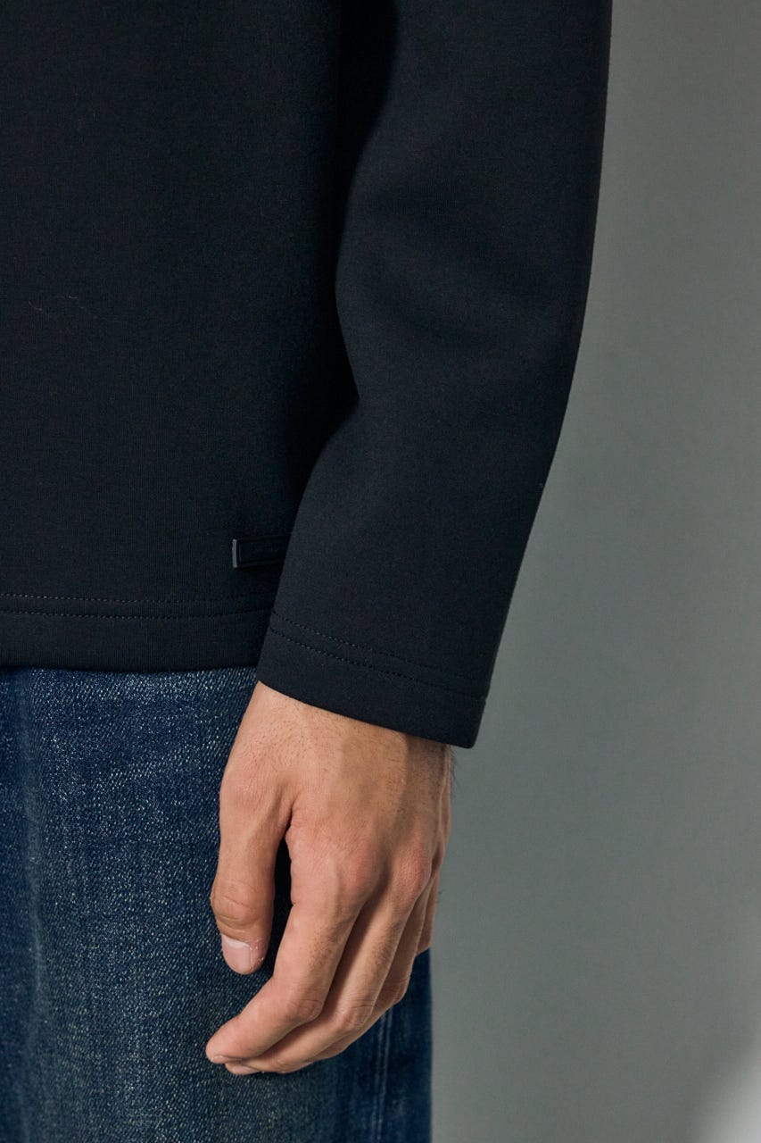ネックロゴジャガードトップス BLK M