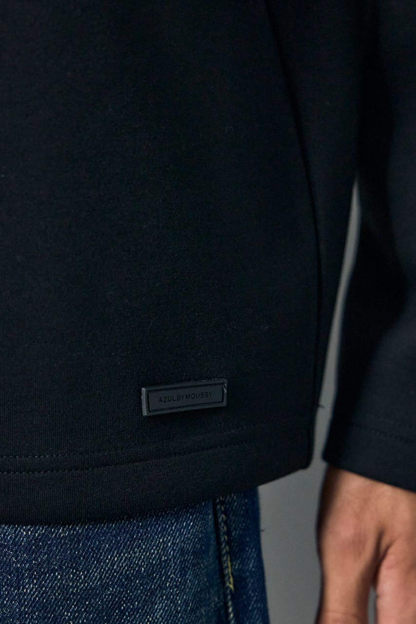 ネックロゴジャガードトップス BLK M