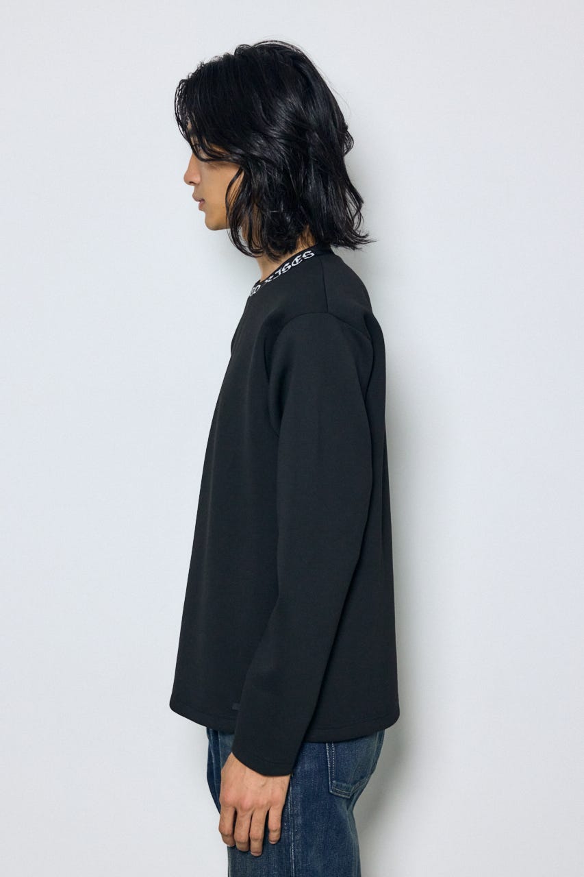 ネックロゴジャガードトップス BLK M