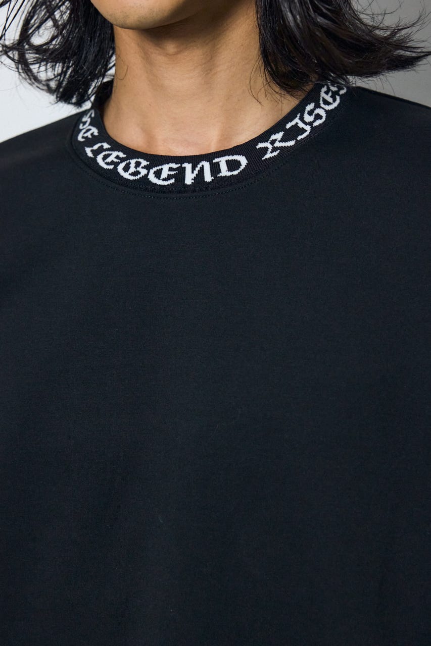 ネックロゴジャガードトップス BLK M