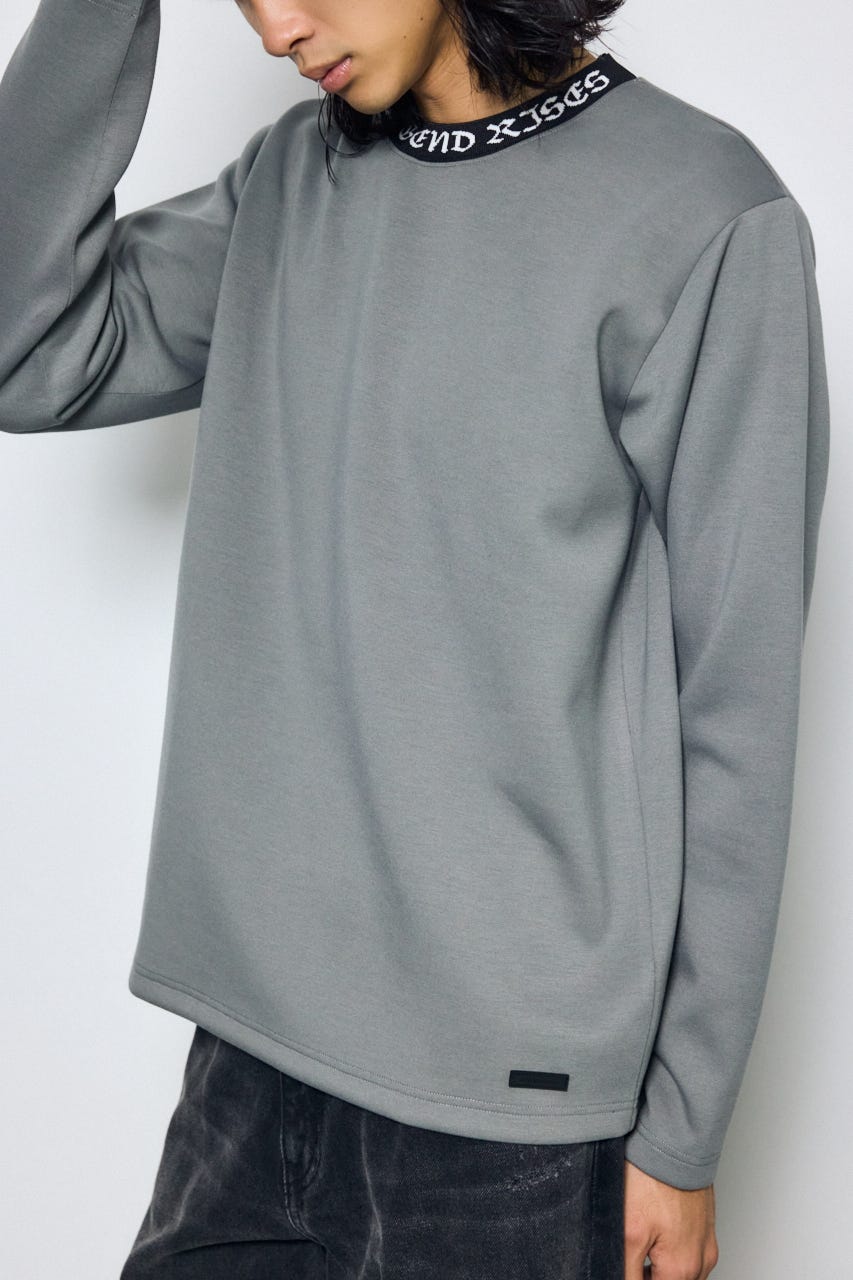 ネックロゴジャガードトップス GRY M