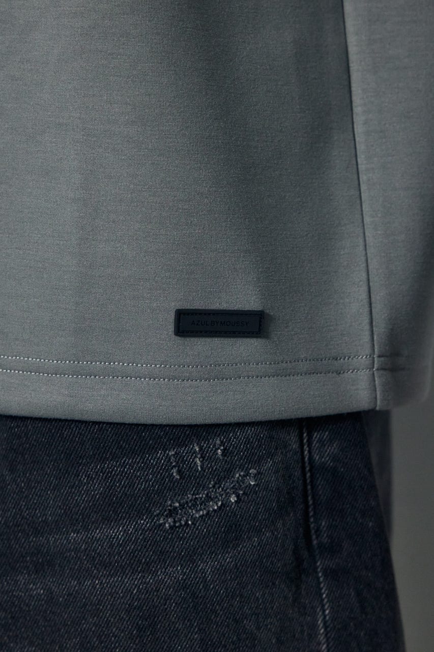 ネックロゴジャガードトップス GRY M