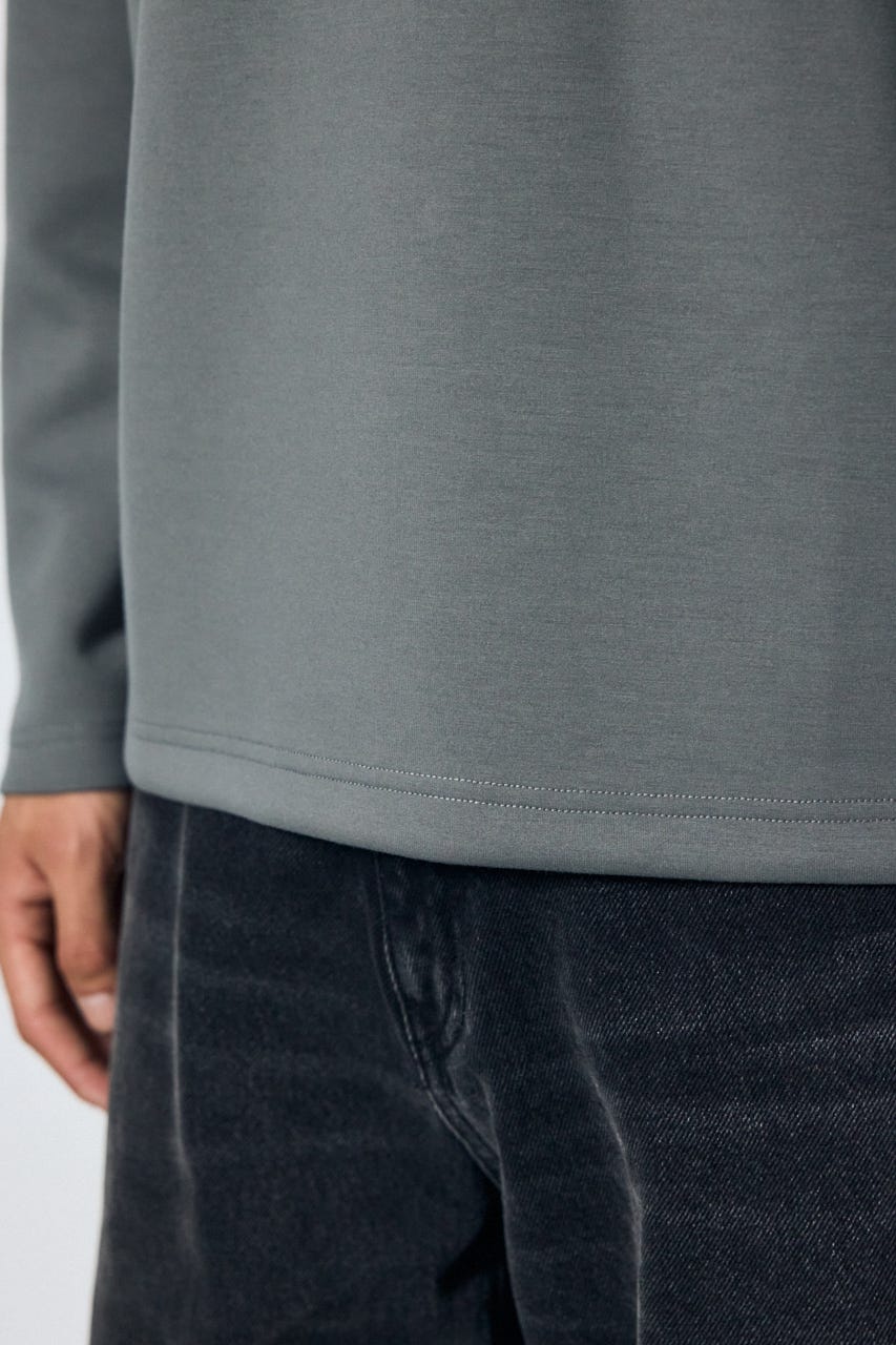 ネックロゴジャガードトップス GRY M